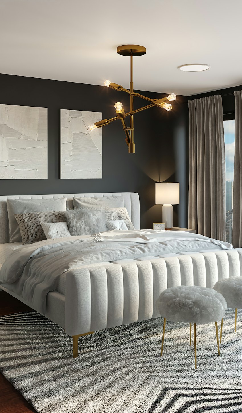 Example bedroom during a property tour